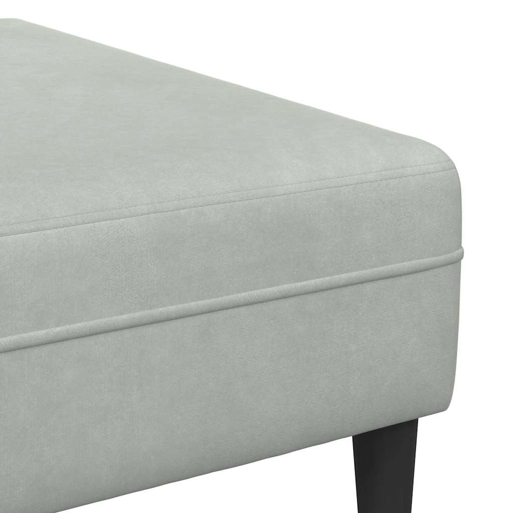 Canapé en velours avec coussin 3 pcs Gris clair 208 cm Velours - XIOS