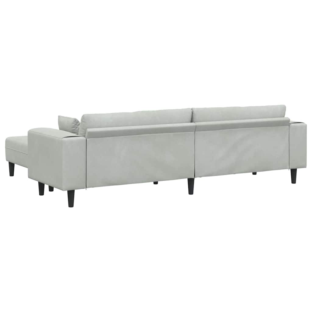Canapé en velours avec coussin 3 pcs Gris clair 208 cm Velours - XIOS