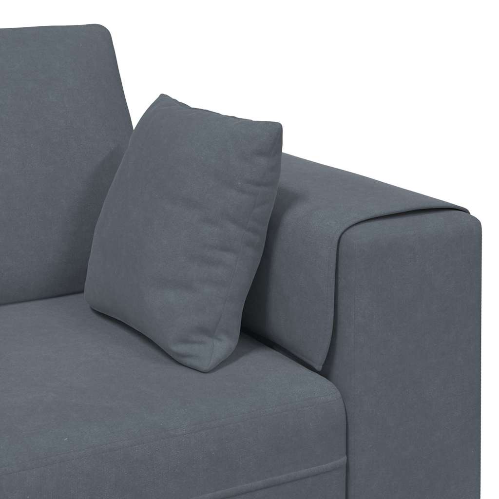Canapé en velours avec coussin 3 pcs Gris foncé 208 cm Velours - XIOS