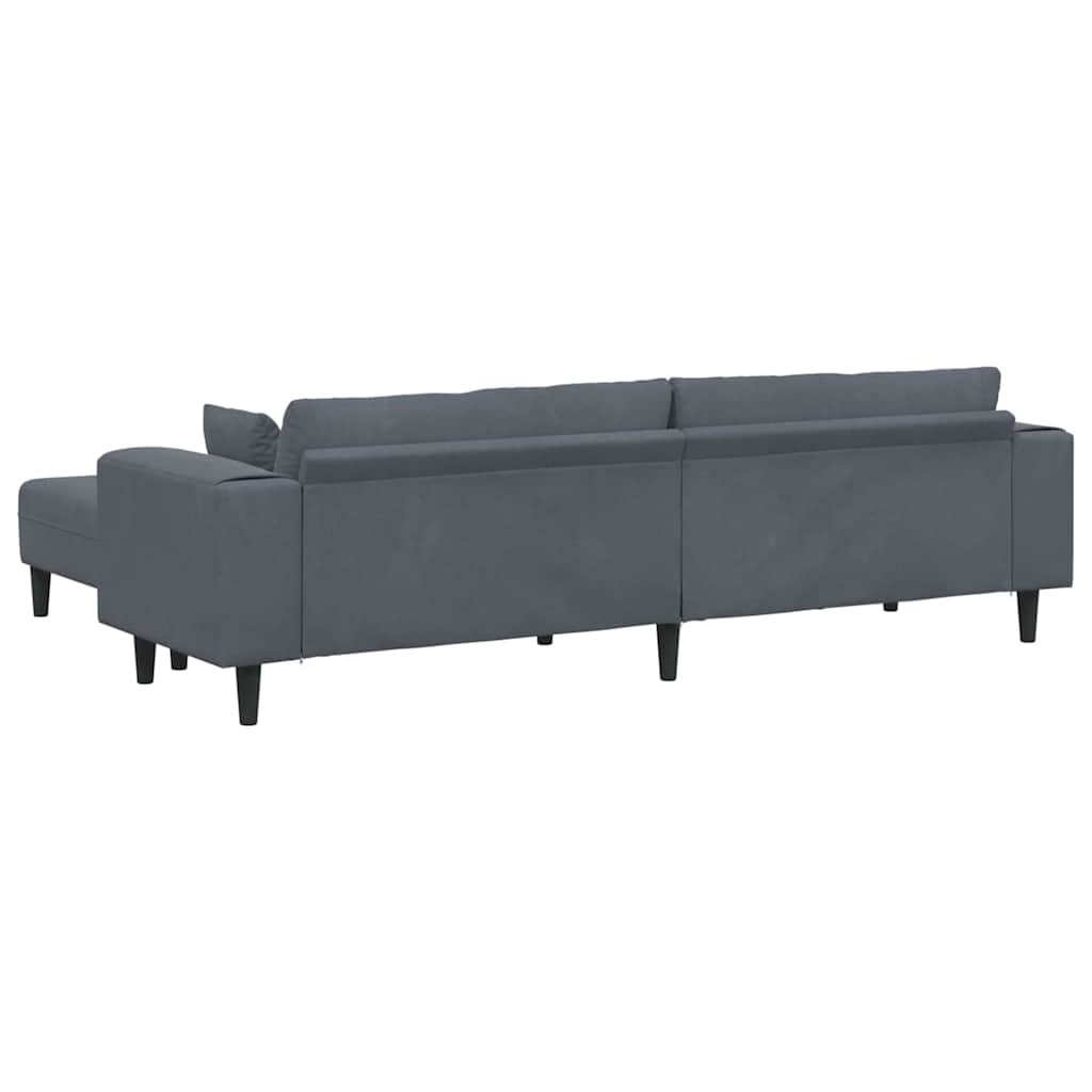 Canapé en velours avec coussin 3 pcs Gris foncé 208 cm Velours - XIOS
