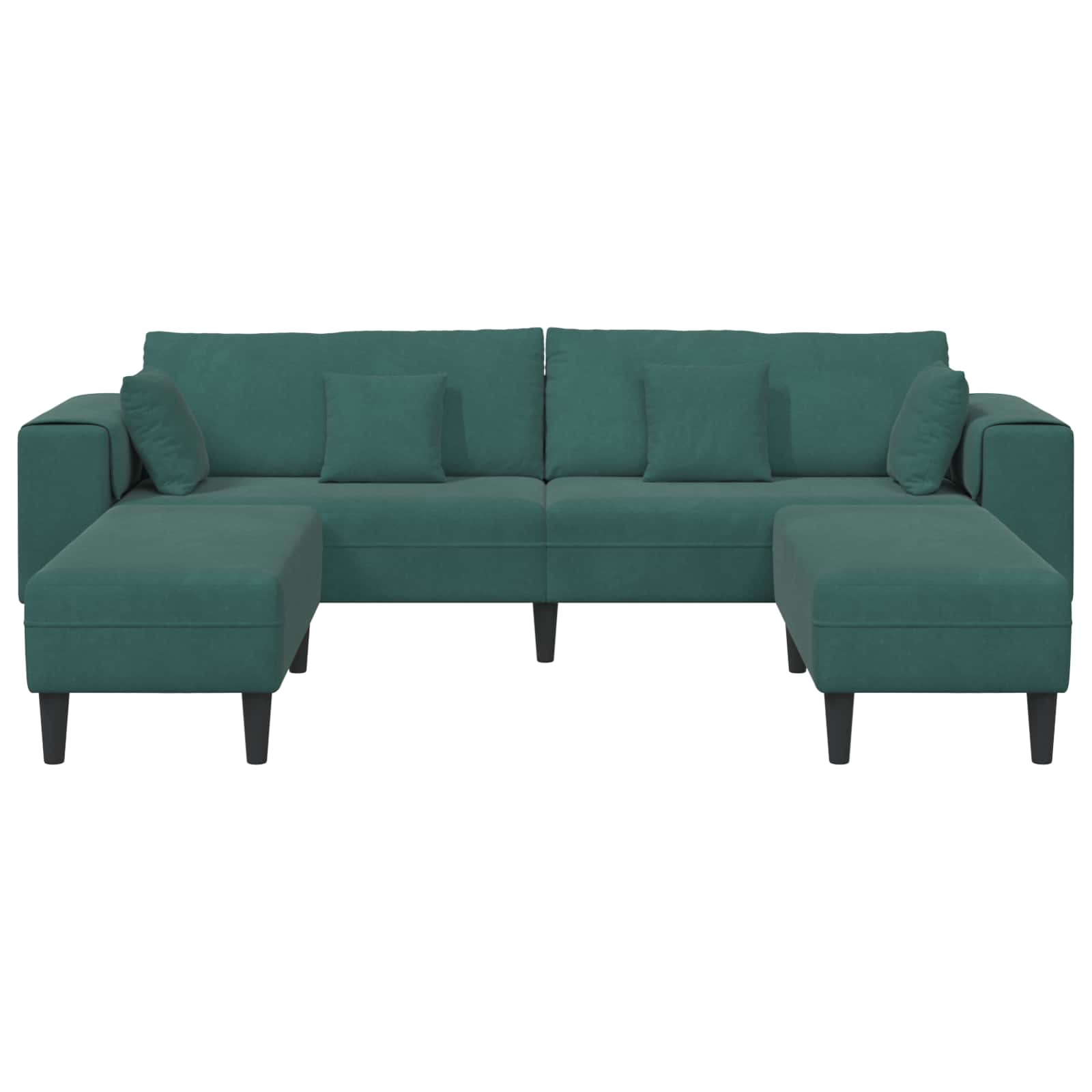 Canapé 3 pcs Vert foncé 250 x 188 x 76 cm Velours