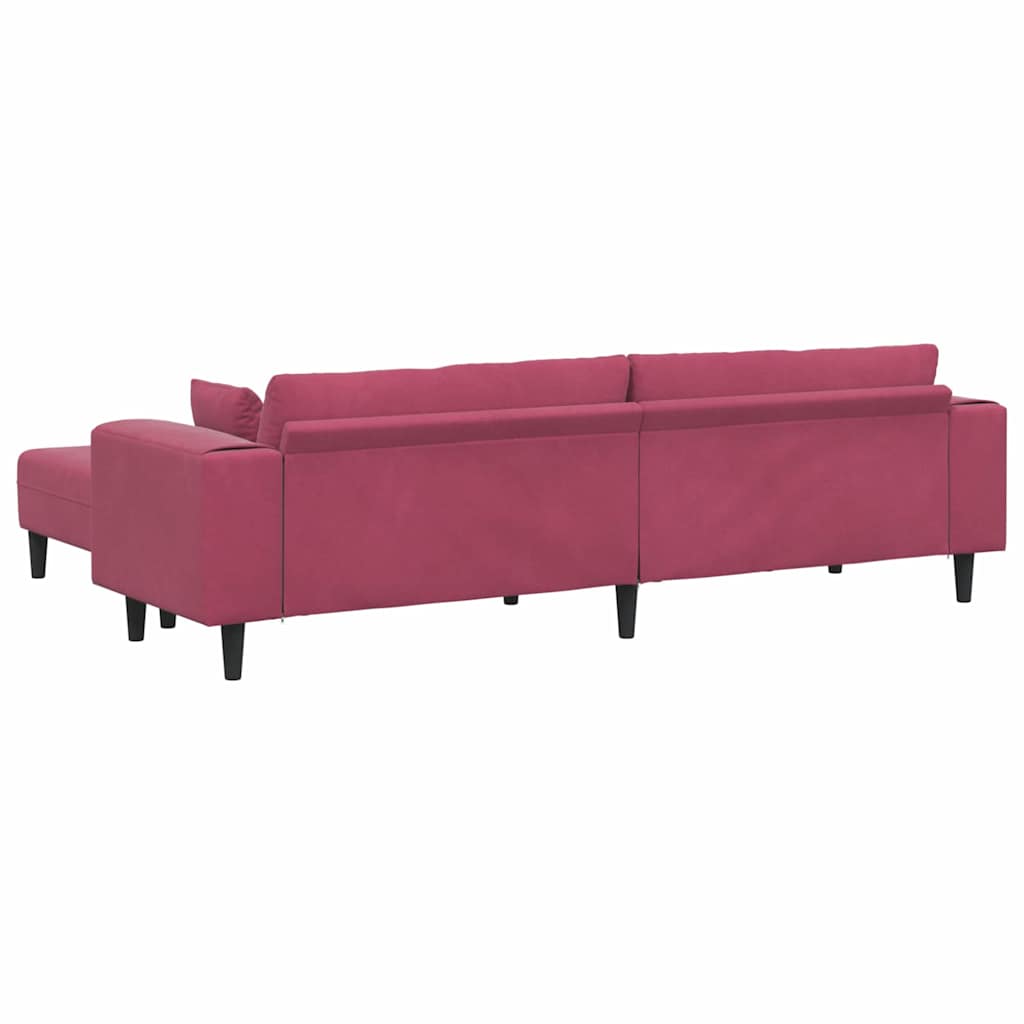 Canapé en velours avec coussin 3 pcs Bordeaux 208 cm Velours - XIOS