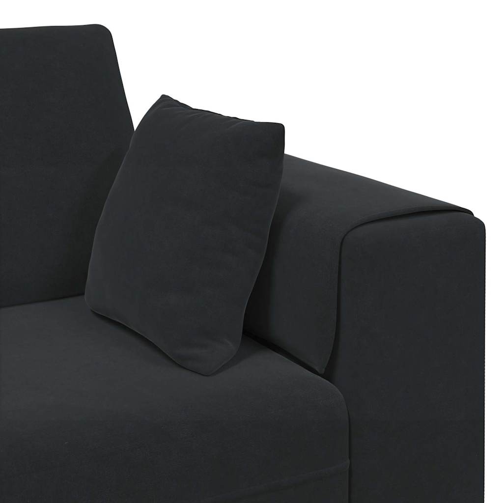 Canapé en velours avec coussin 3 pcs Noir 208 cm Velours - XIOS