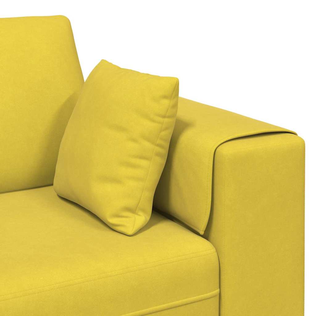 Canapé en velours avec coussin 3 pcs Jaune 208 cm Velours - XIOS