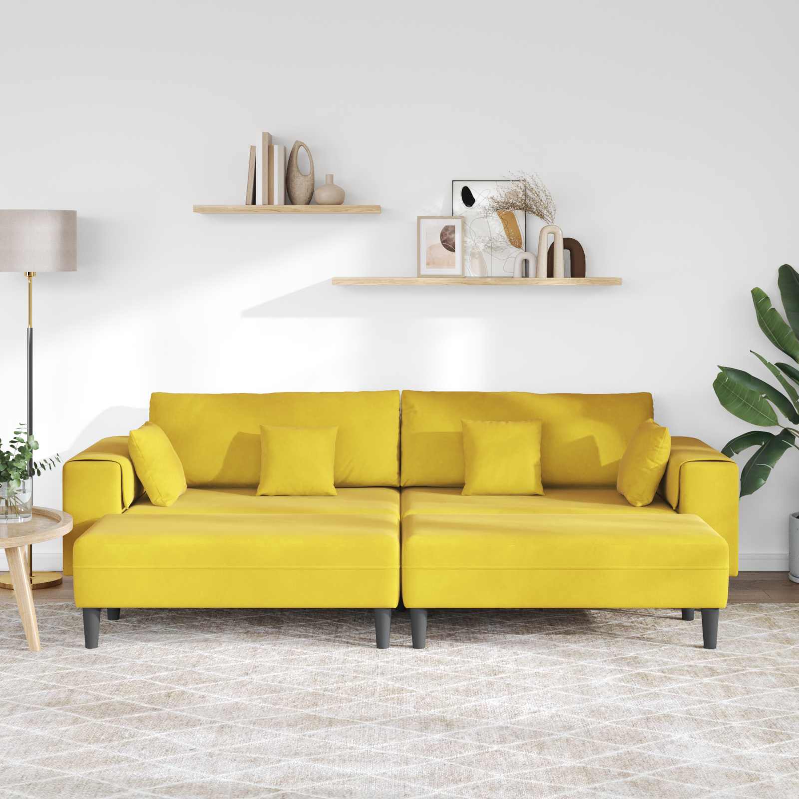Canapé 3 pcs Jaune 250 x 188 x 76 cm Velours