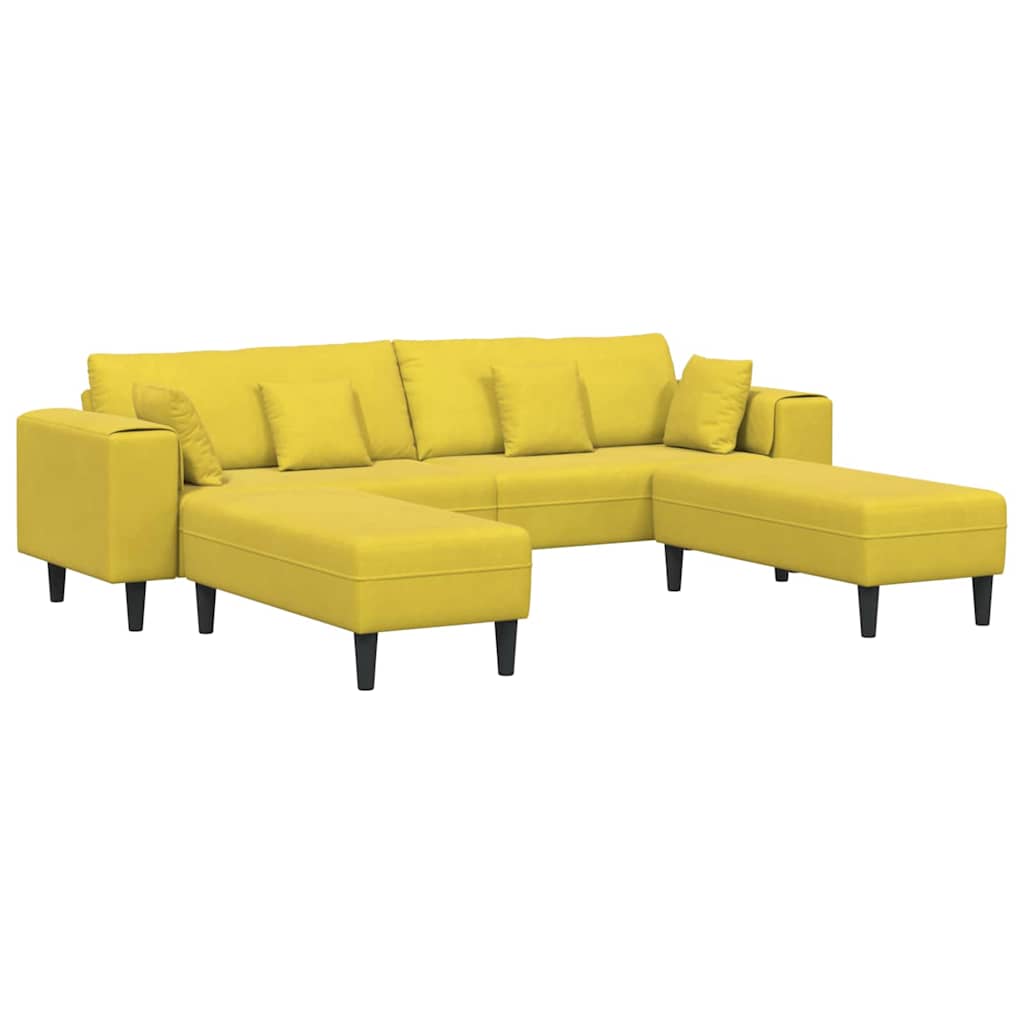 Canapé en velours avec coussin 3 pcs Jaune 208 cm Velours - XIOS