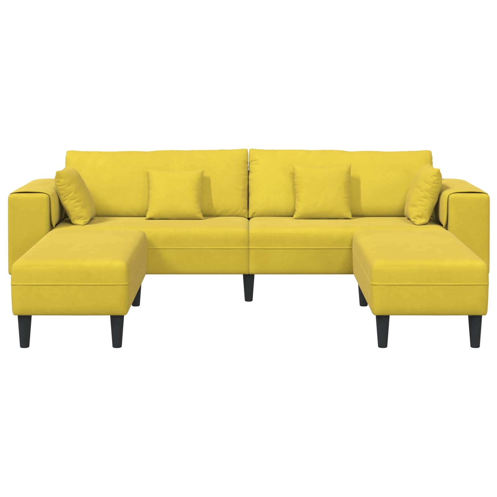 Canapé 3 pcs Jaune 250 x 188 x 76 cm Velours