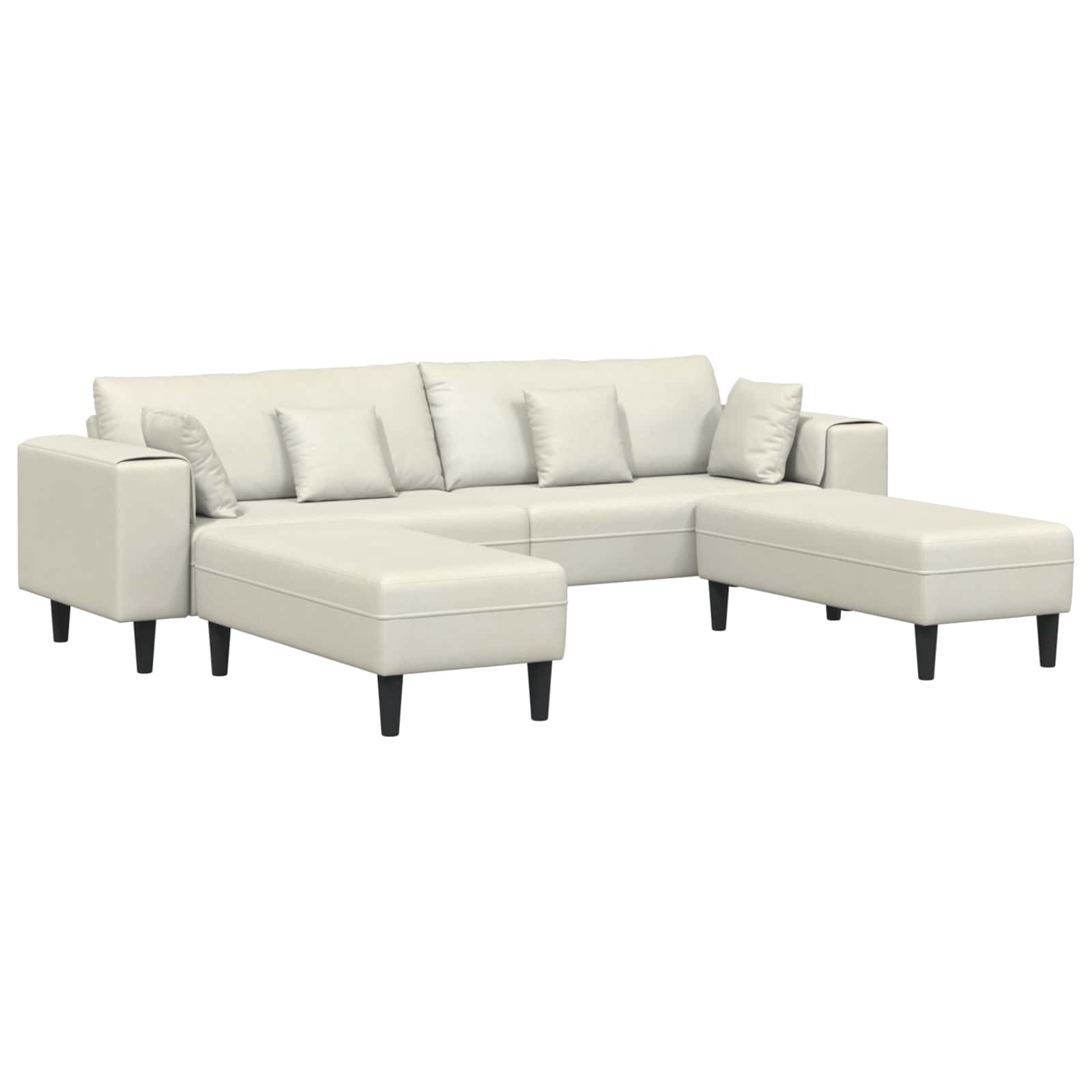 Canapé 3 pcs Crème 250 x 188 x 76 cm Velours