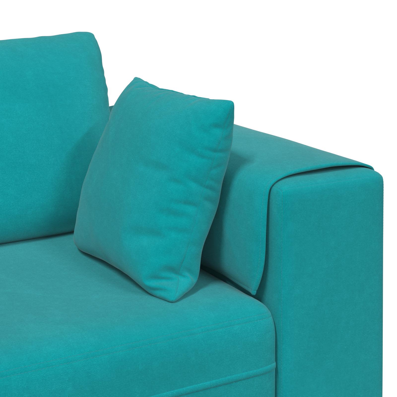 Canapé 3 pcs Turquoise 250 x 188 x 76 cm Velours