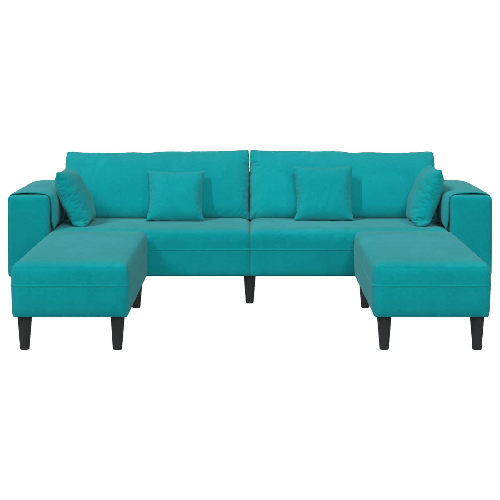 Canapé 3 pcs Turquoise 250 x 188 x 76 cm Velours