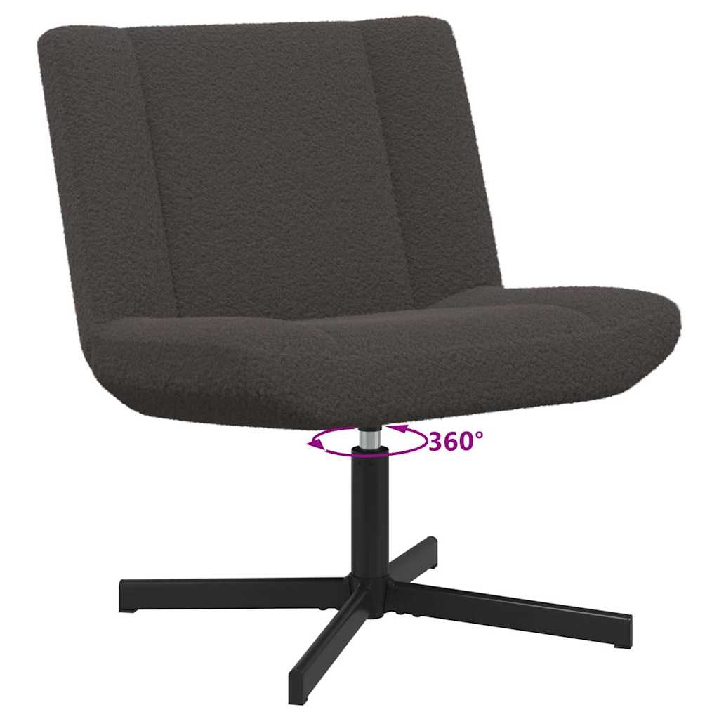 Chaise pivotante Gris foncé 63 x 75 x 76 cm Peau de mouton - XIOS