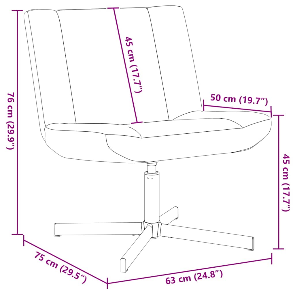 Chaise pivotante Gris foncé 63 x 75 x 76 cm Peau de mouton - XIOS
