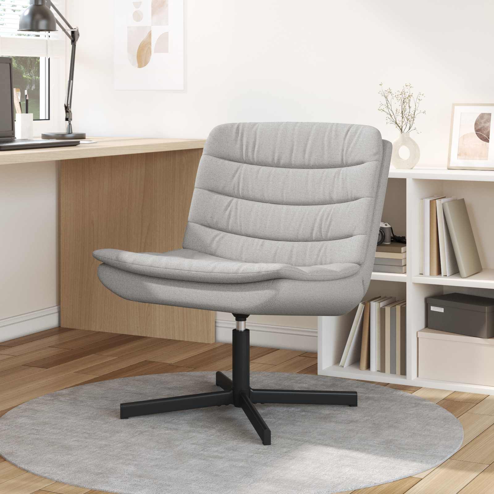 Chaise pivotante Gris nuage 63 x 75 x 76 cm tissu - XIOS