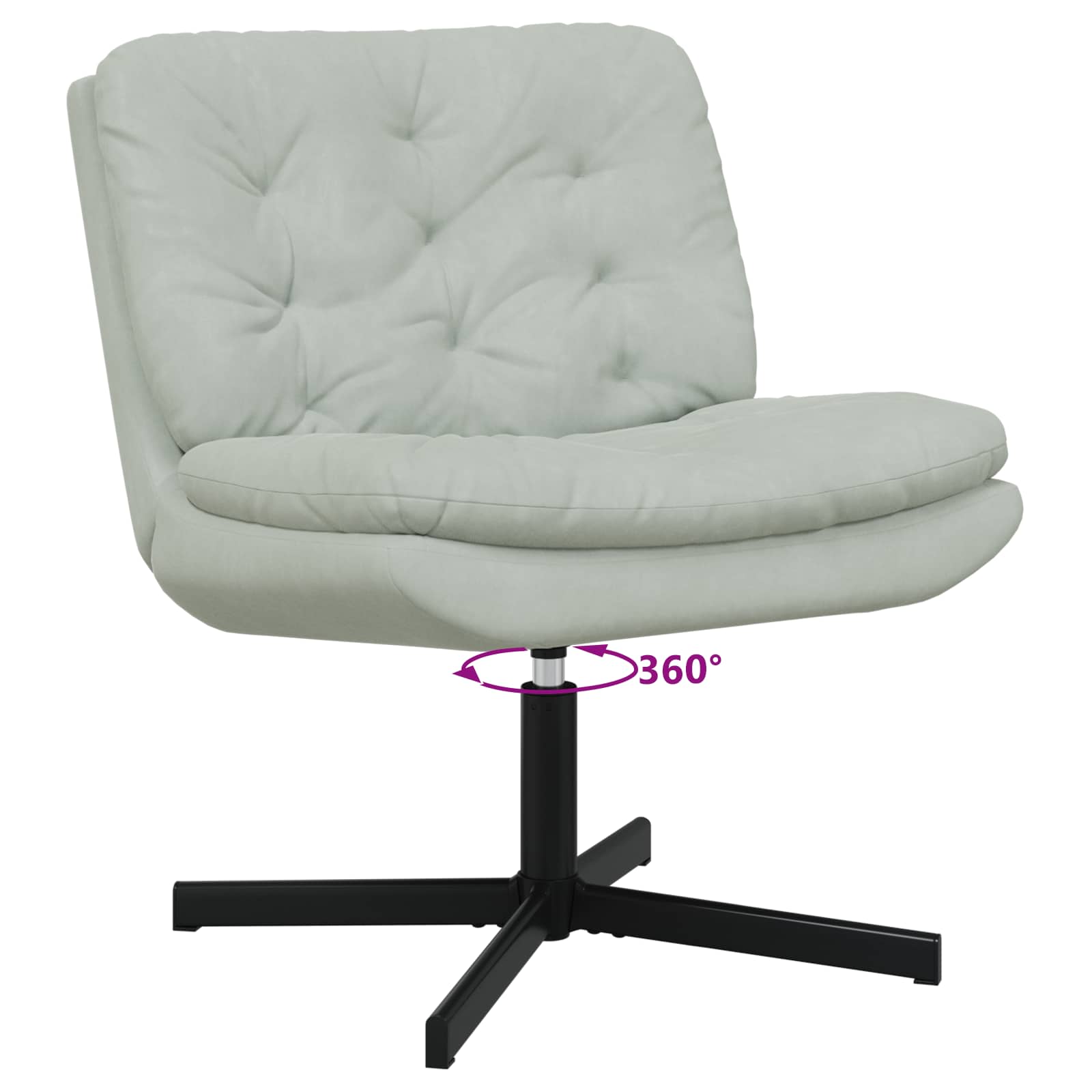 Fauteuil relaxant pivotant Gris clair 63 x 75 x 76 cm Velours - XIOS