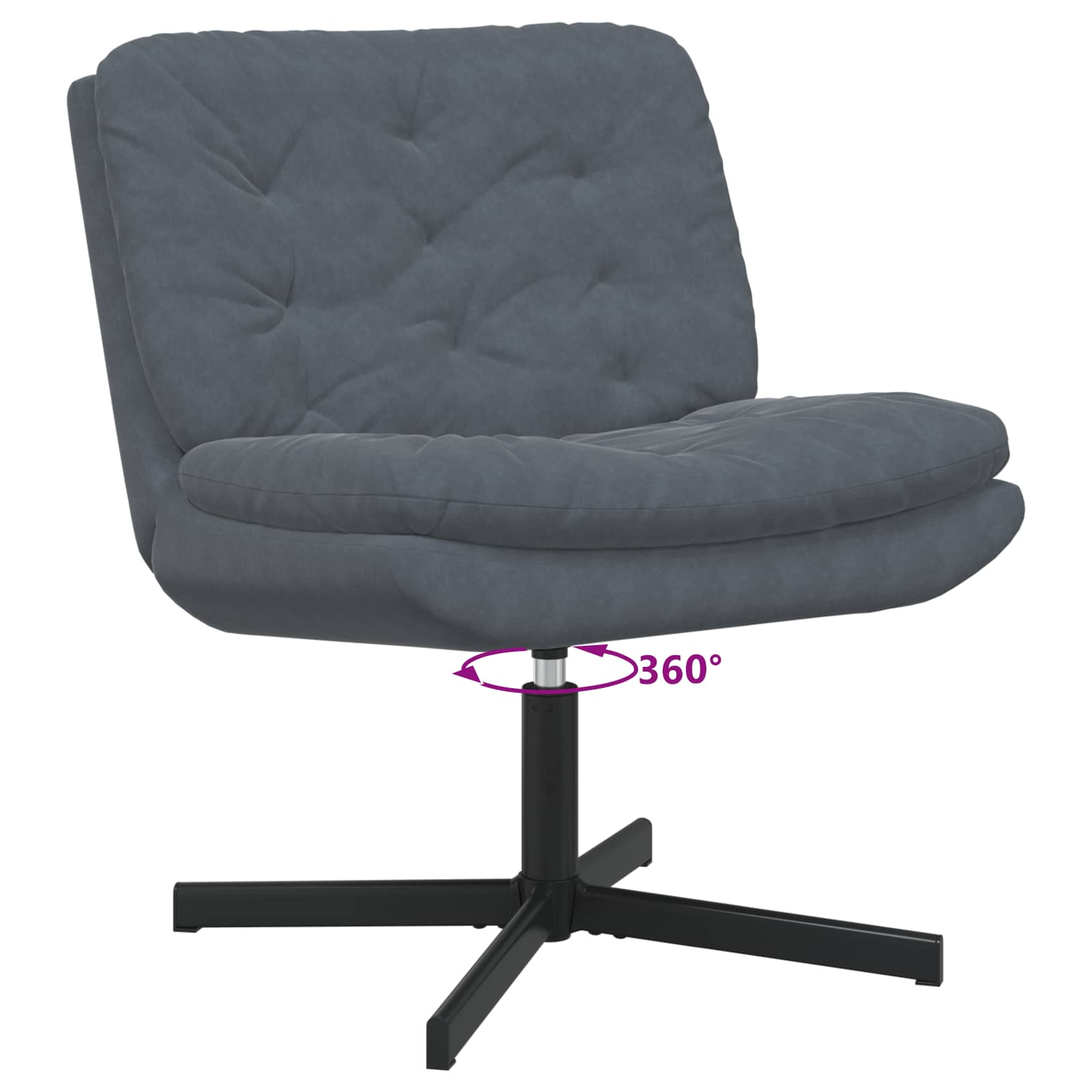 Fauteuil relaxant pivotant Gris foncé 63 x 75 x 76 cm Velours - XIOS