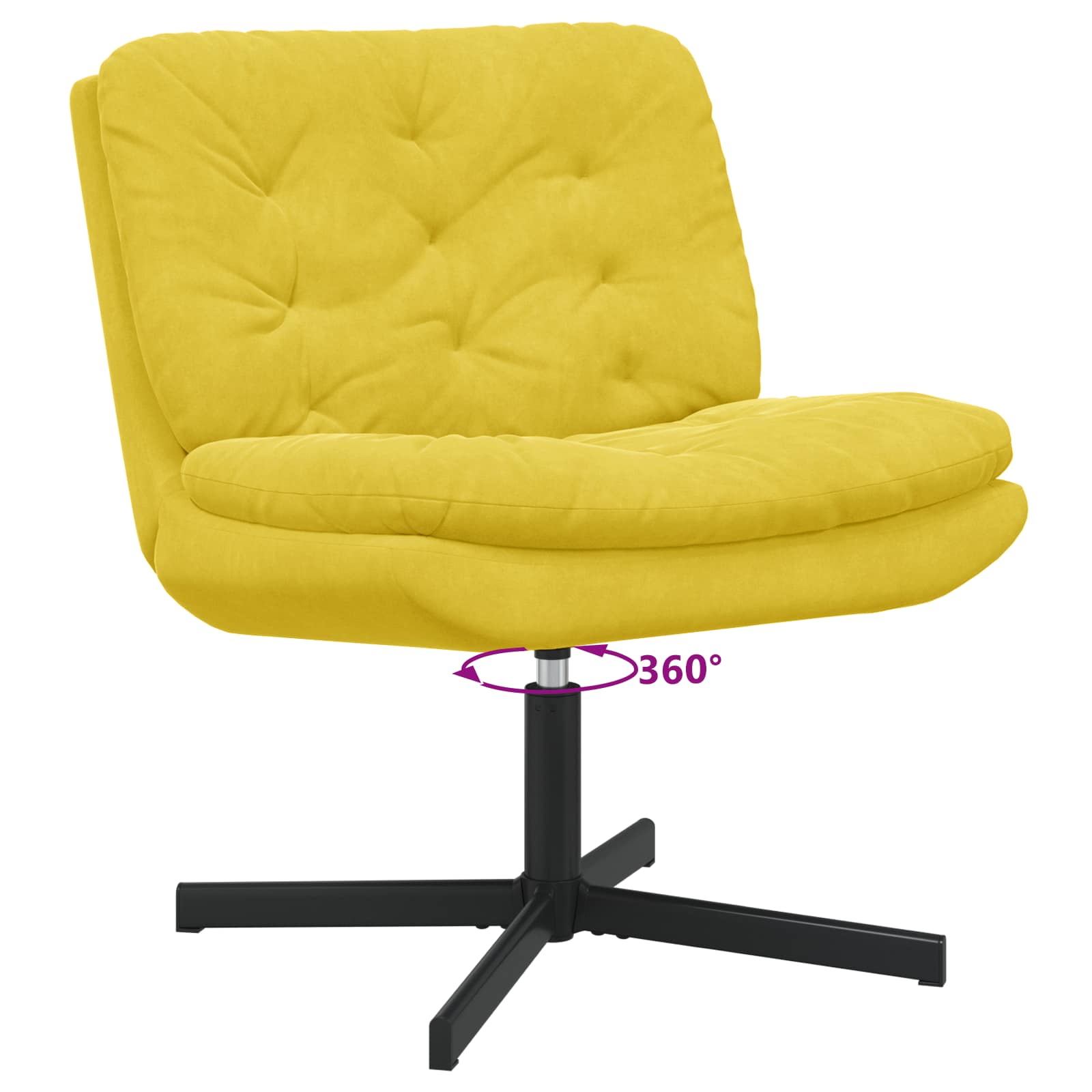Fauteuil relaxant pivotant Jaune 63 x 75 x 76 cm Velours - XIOS