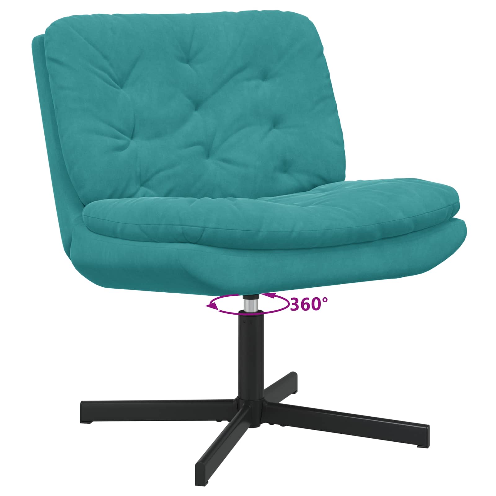 Fauteuil relaxant pivotant Turquoise 63 x 75 x 76 cm Velours - XIOS