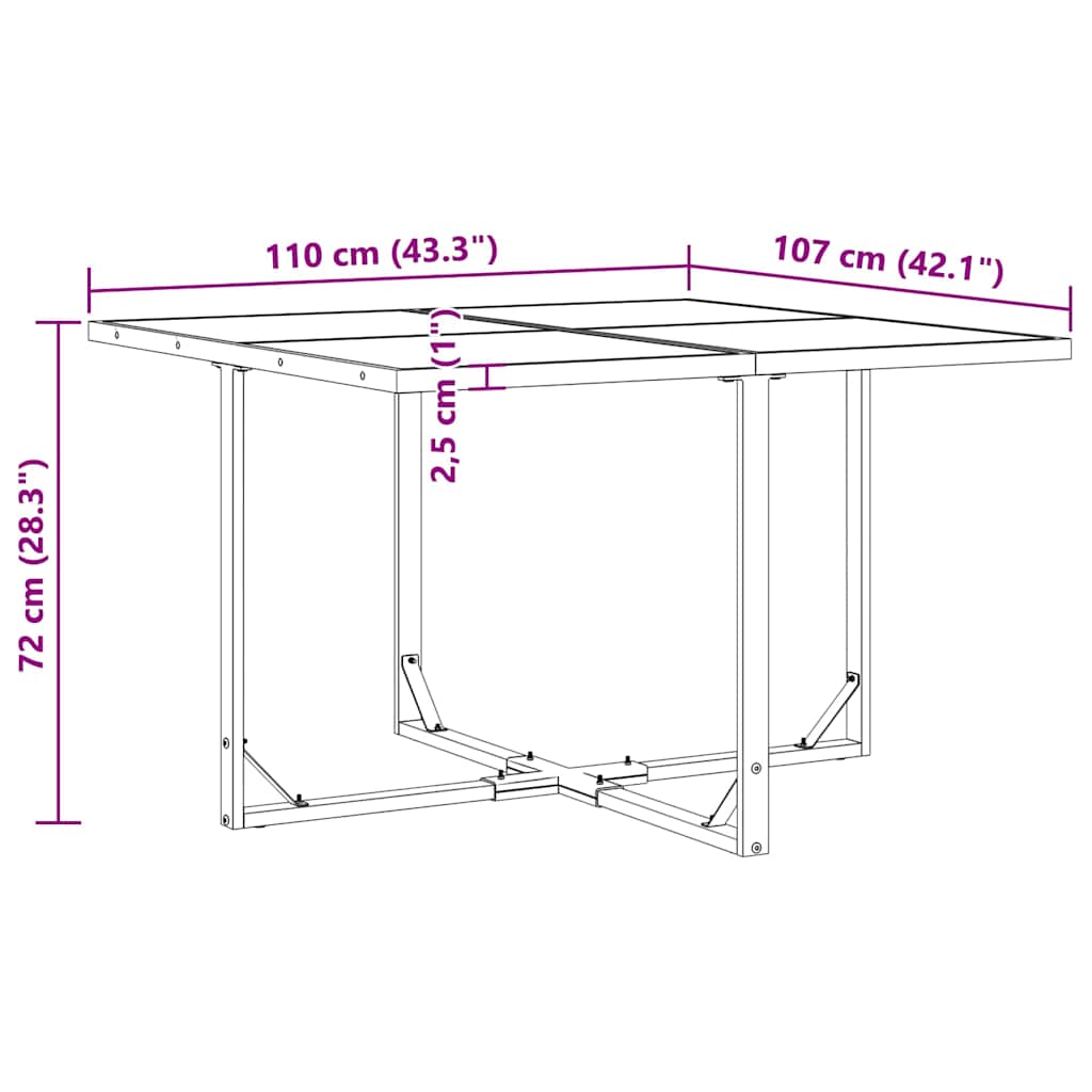 Ensemble de salle à manger pour jardin 5 pcs Noir Acier