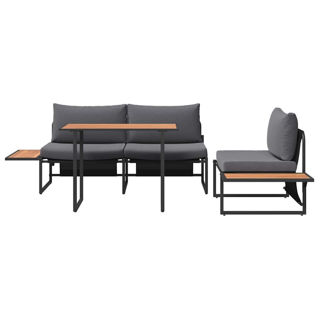Ensemble de salle à manger pour jardin 3 pcs Anthracite Acier