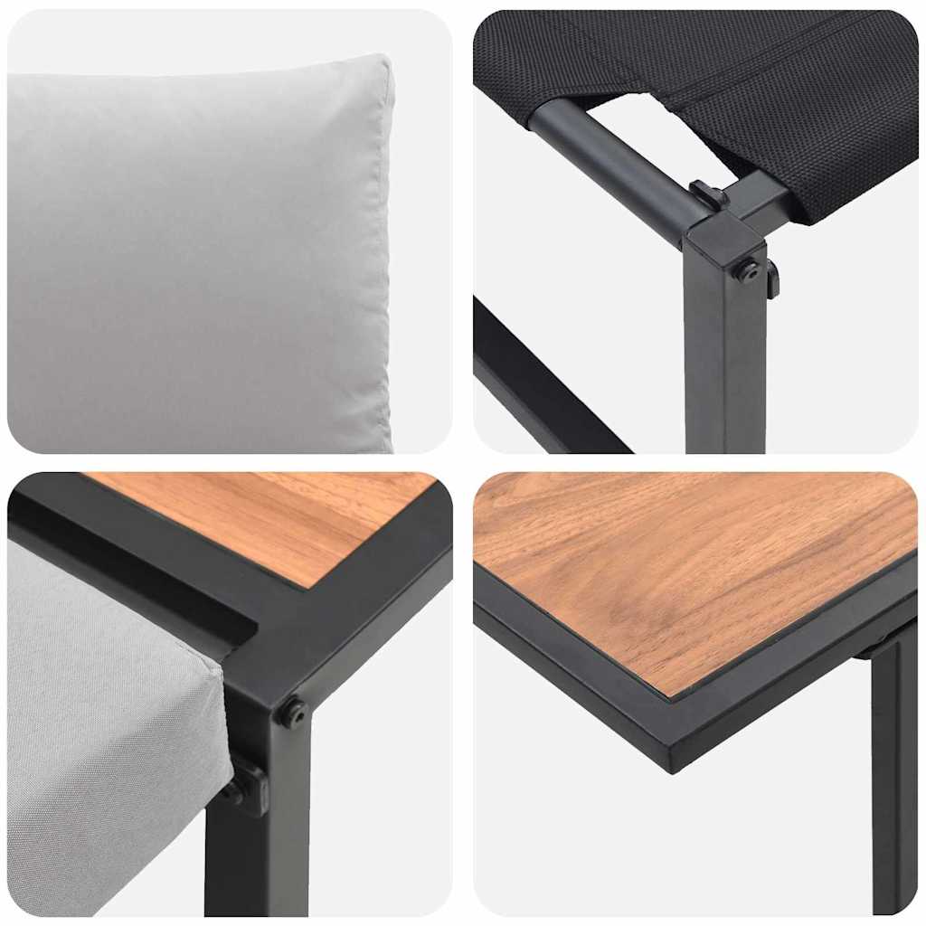 Ensemble de salle à manger pour jardin 3 pcs Gris clair Acier