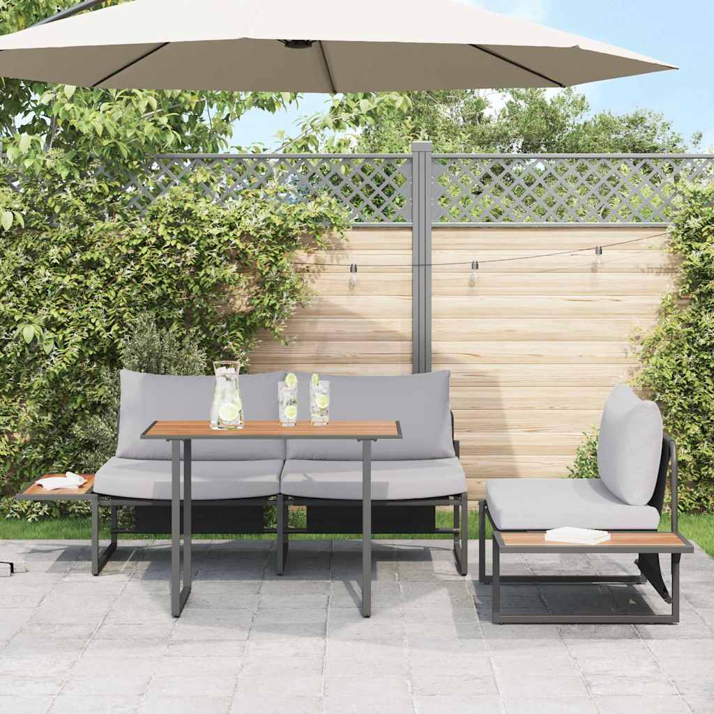 Ensemble de salle à manger pour jardin 3 pcs Gris clair Acier