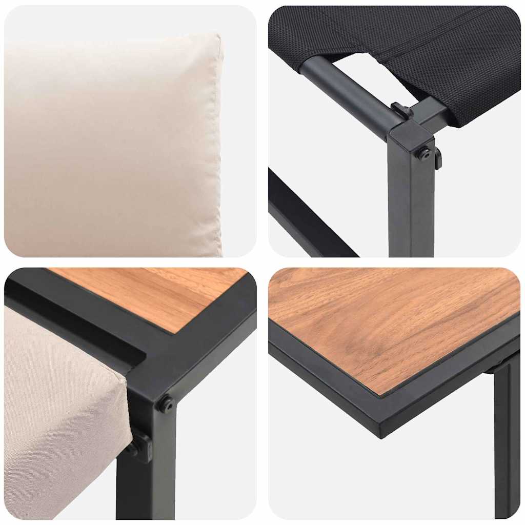 Ensemble de salle à manger pour jardin 3 pcs Taupe Acier