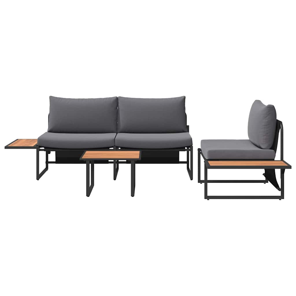 Ensemble de salle à manger pour jardin 3 pcs Anthracite Acier