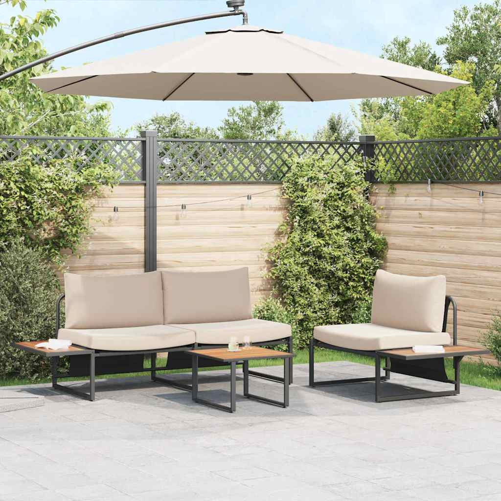 Ensemble de salle à manger pour jardin 3 pcs Taupe Acier