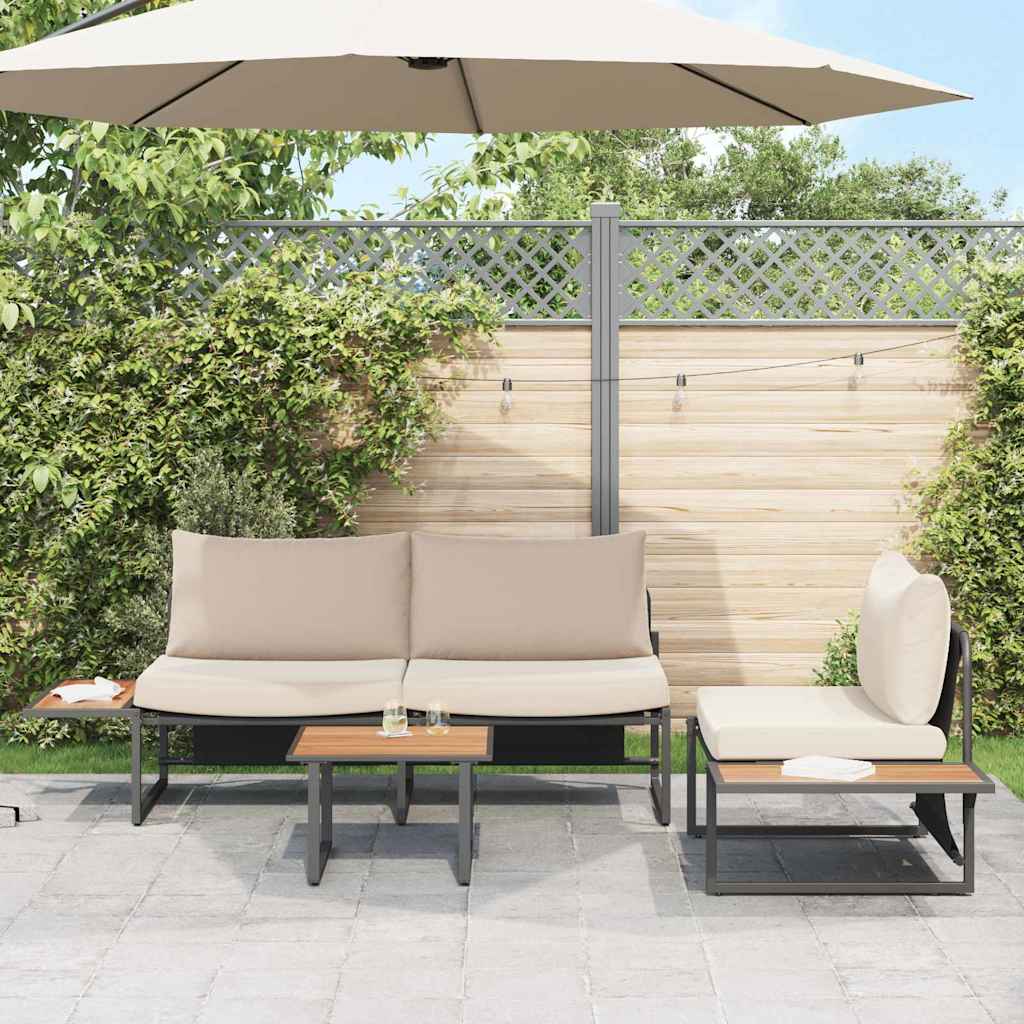 Ensemble de salle à manger pour jardin 3 pcs Taupe Acier