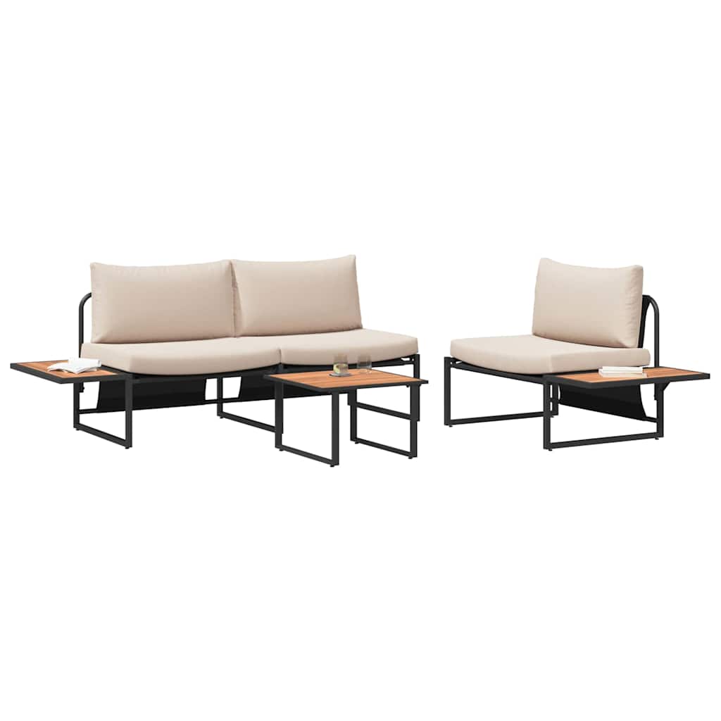 Ensemble de salle à manger pour jardin 3 pcs Taupe Acier