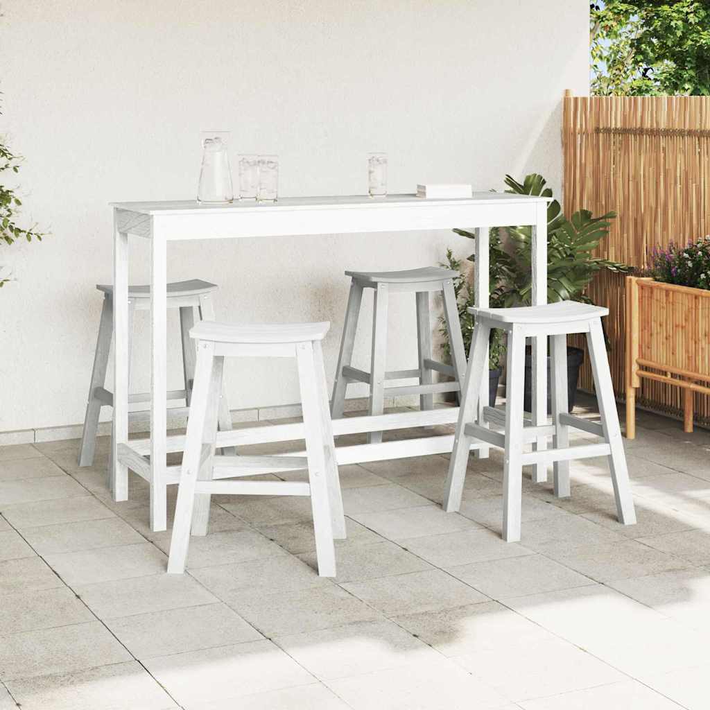 Ensemble de bar de jardin 4 pcs Blanc HDPE