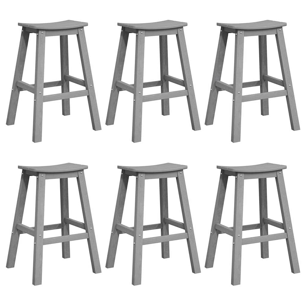 Ensemble de bar de jardin 6 pcs Gris clair HDPE