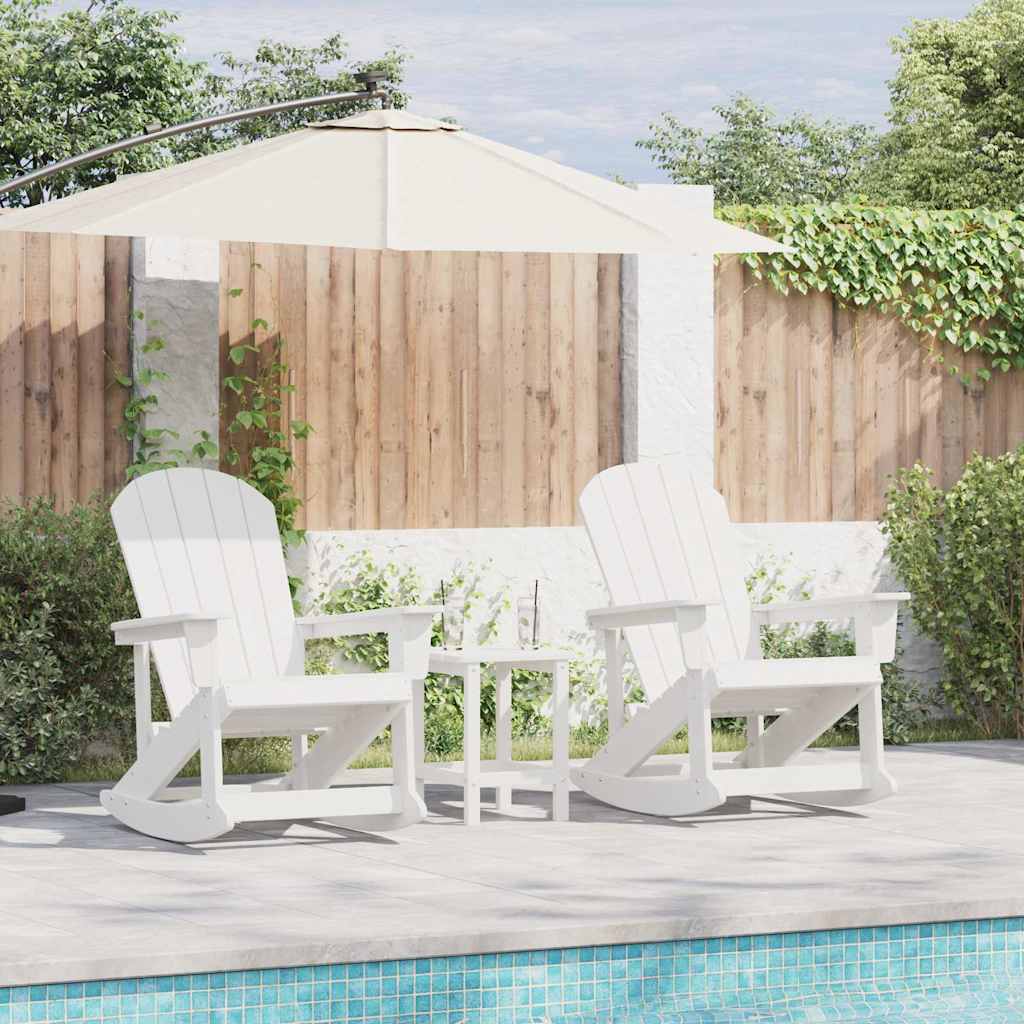 Chaises Berçantes Adirondack 2 pcs Blanc HDPE