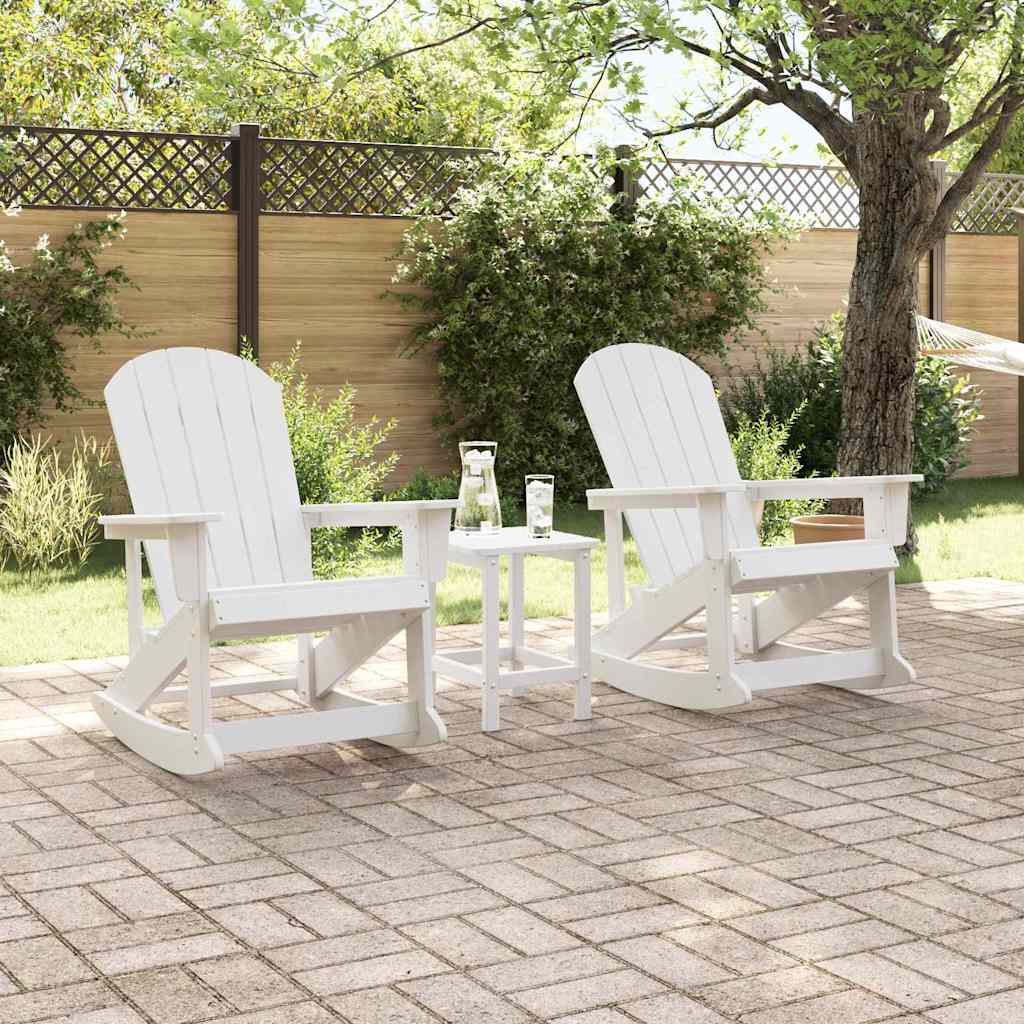 Chaises Berçantes Adirondack 2 pcs Blanc HDPE
