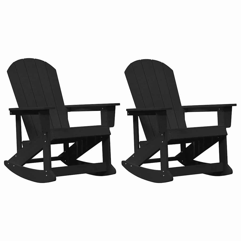 Chaises Berçantes Adirondack 2 pcs Noir HDPE