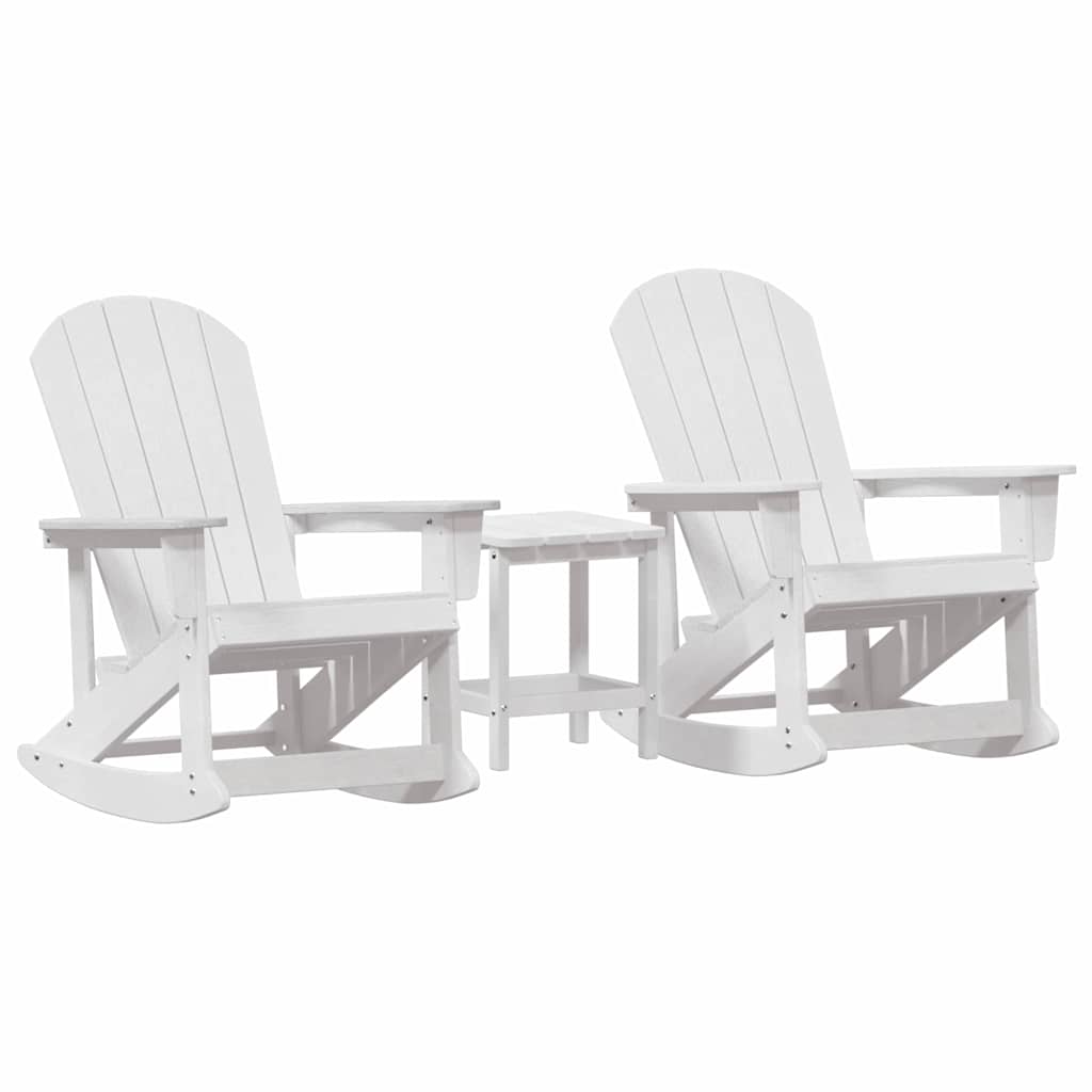 Ensemble de salon de jardin 3 pcs Blanc HDPE