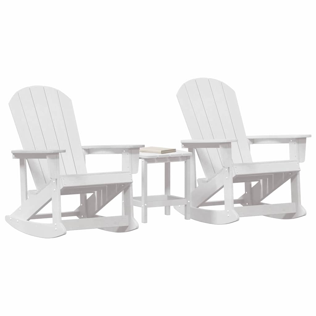 Ensemble de salon de jardin 3 pcs Blanc HDPE