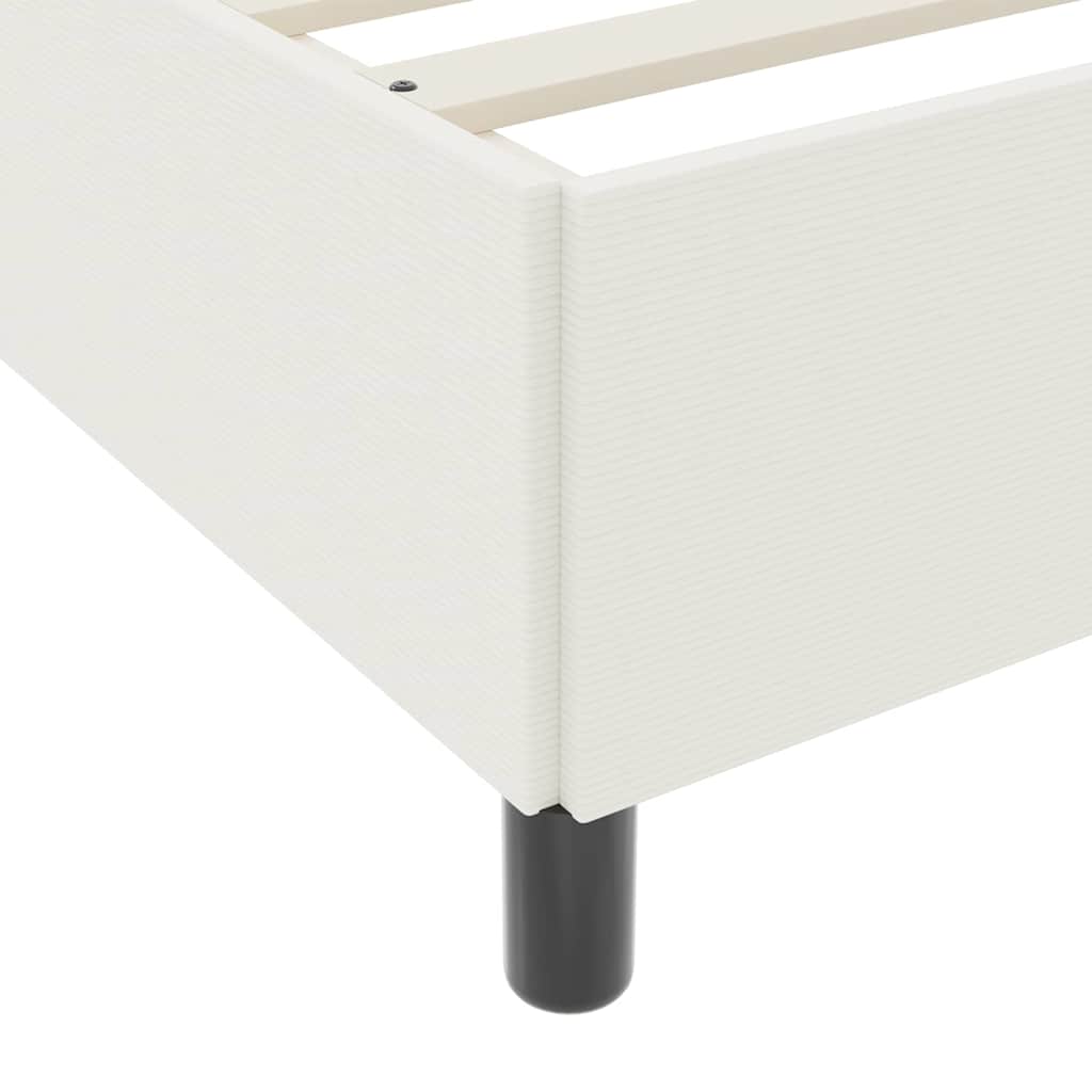 Cadre de lit Crème 100 x 200 cm Tissu en velours côtelé - XIOS