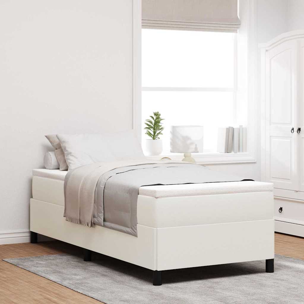 Cadre de lit Crème 100 x 200 cm Tissu en velours côtelé