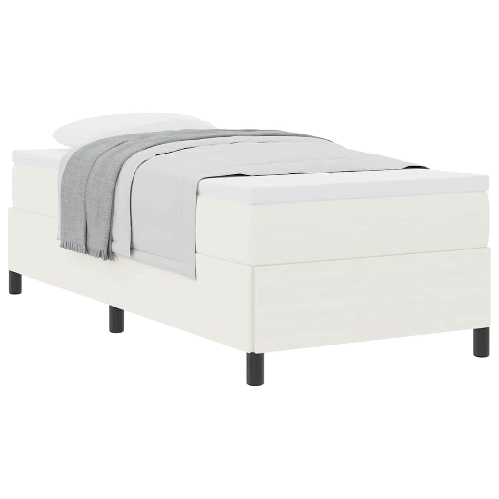 Cadre de lit Crème 100 x 200 cm Tissu en velours côtelé - XIOS