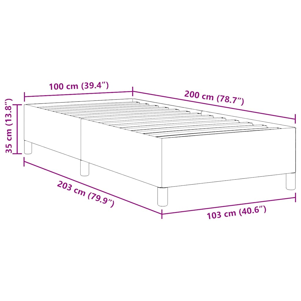 Cadre de lit Crème 100 x 200 cm Tissu en velours côtelé - XIOS