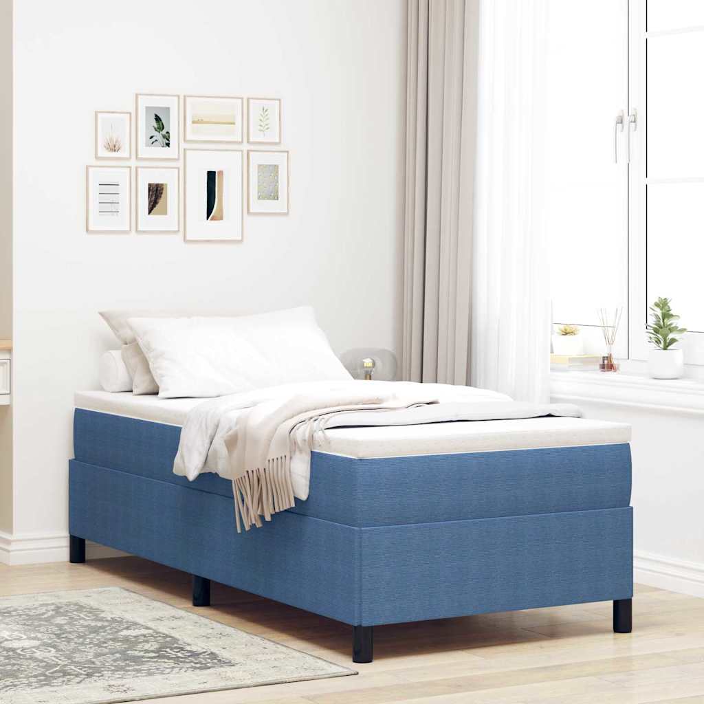 Lit à ressorts Bleu 100 x 200 cm Tissu en velours côtelé - XIOS