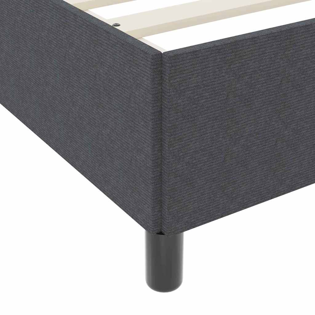 Cadre de lit Gris foncé 120 x 190 cm Tissu en velours côtelé - XIOS