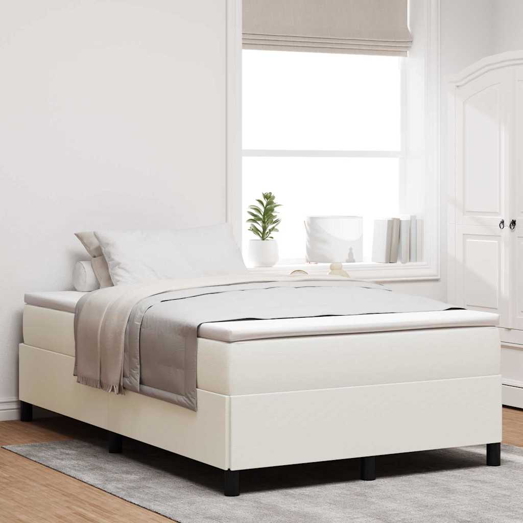 Cadre de lit Crème 120 x 200 cm Tissu en velours côtelé
