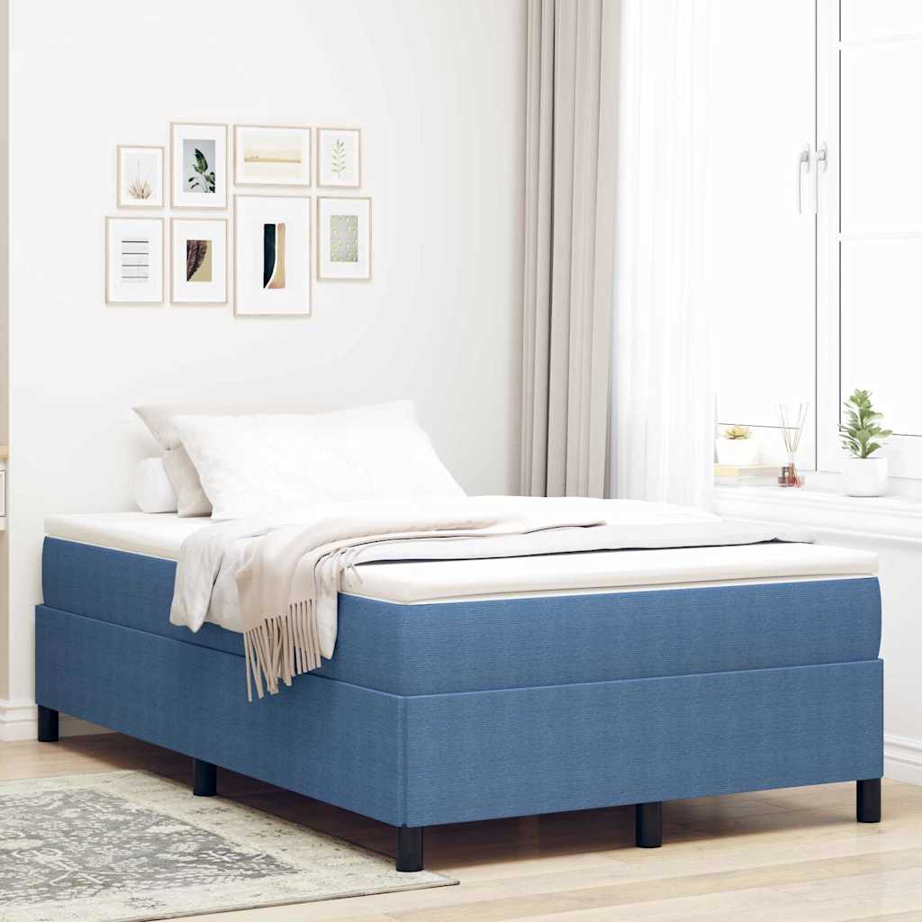 Cadre de lit Bleu 120 x 200 cm Tissu en velours côtelé
