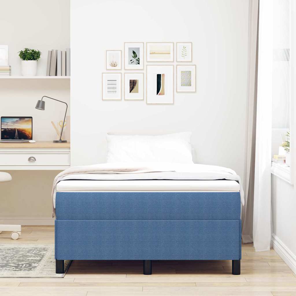 Cadre de lit Bleu 120 x 200 cm Tissu en velours côtelé - XIOS