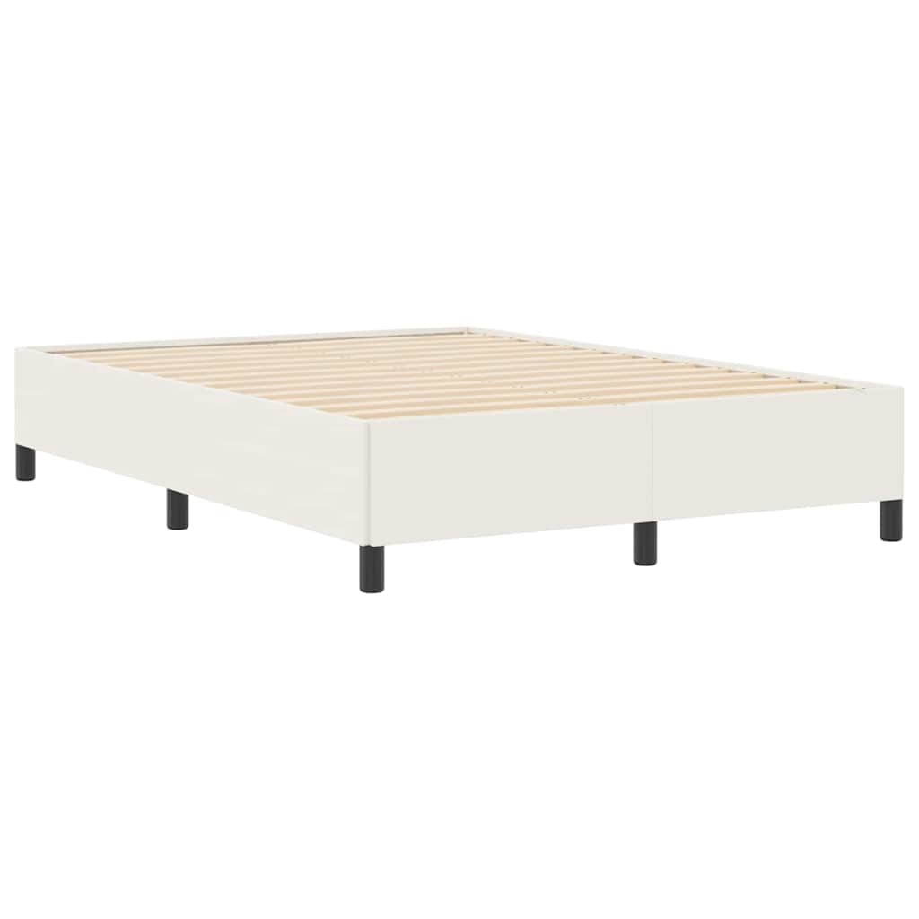 Lit à ressorts Crème 140 x 190 cm Tissu en velours côtelé - XIOS