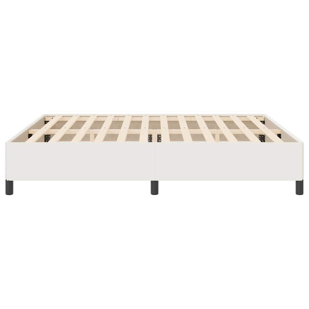 Lit à ressorts Crème 200 x 200 cm Tissu en velours côtelé - XIOS