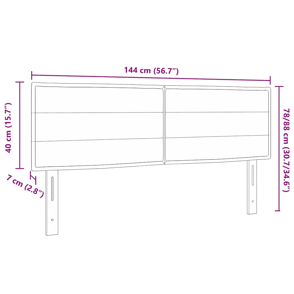 Tête de lit avec tête de lit Taupe 144 cm Cuir synthétique