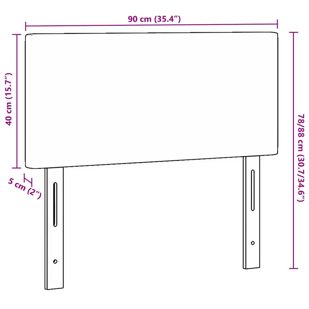 Tête de lit avec tête de lit Gris foncé 90 cm Tissu côtelé - XIOS